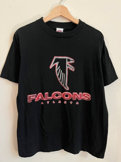 90s Atlanta Falcons Truefan Black Tee (M)