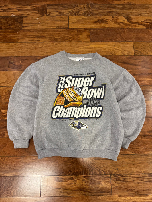 2001 Baltimore Ravens Super Bowl Crewneck (L)