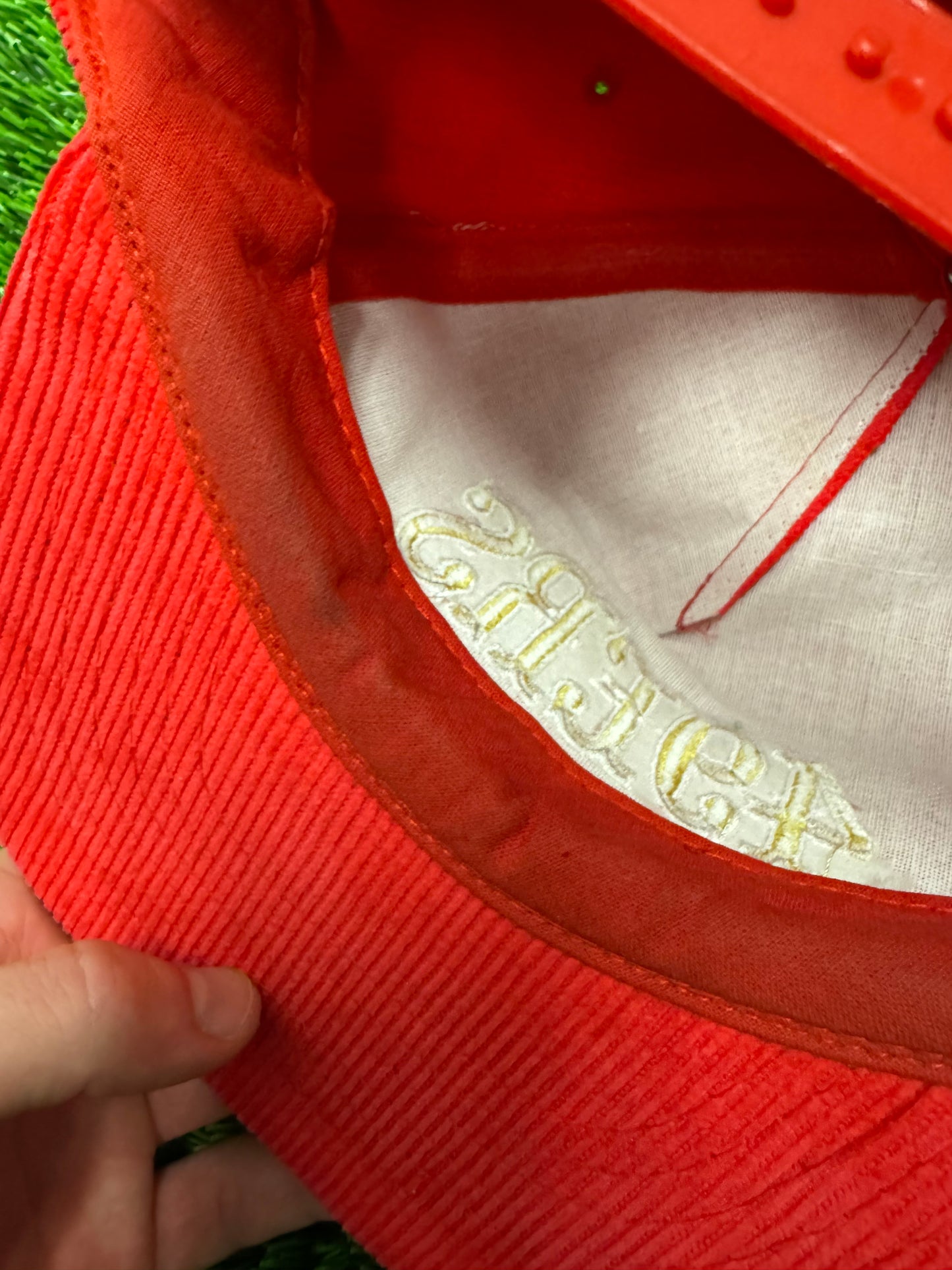 90s San Francisco 49ers Corduroy Red NFL Snapback Hat (OS)