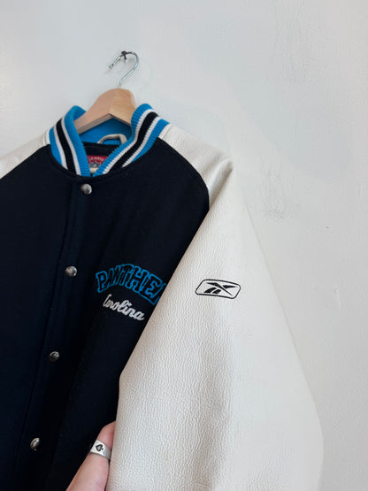 00s Carolina Panthers Gridiron Leather Varsity Jacket (L)