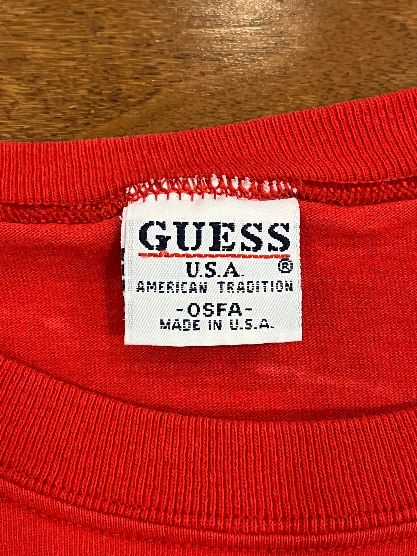 90s Guess Jeans Embroidered Spell Out Tee (L)