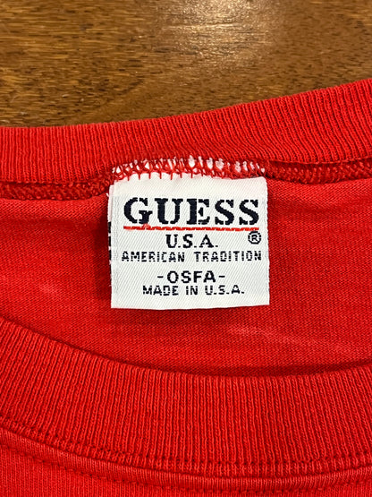 90s Guess Jeans Embroidered Spell Out Tee (L)