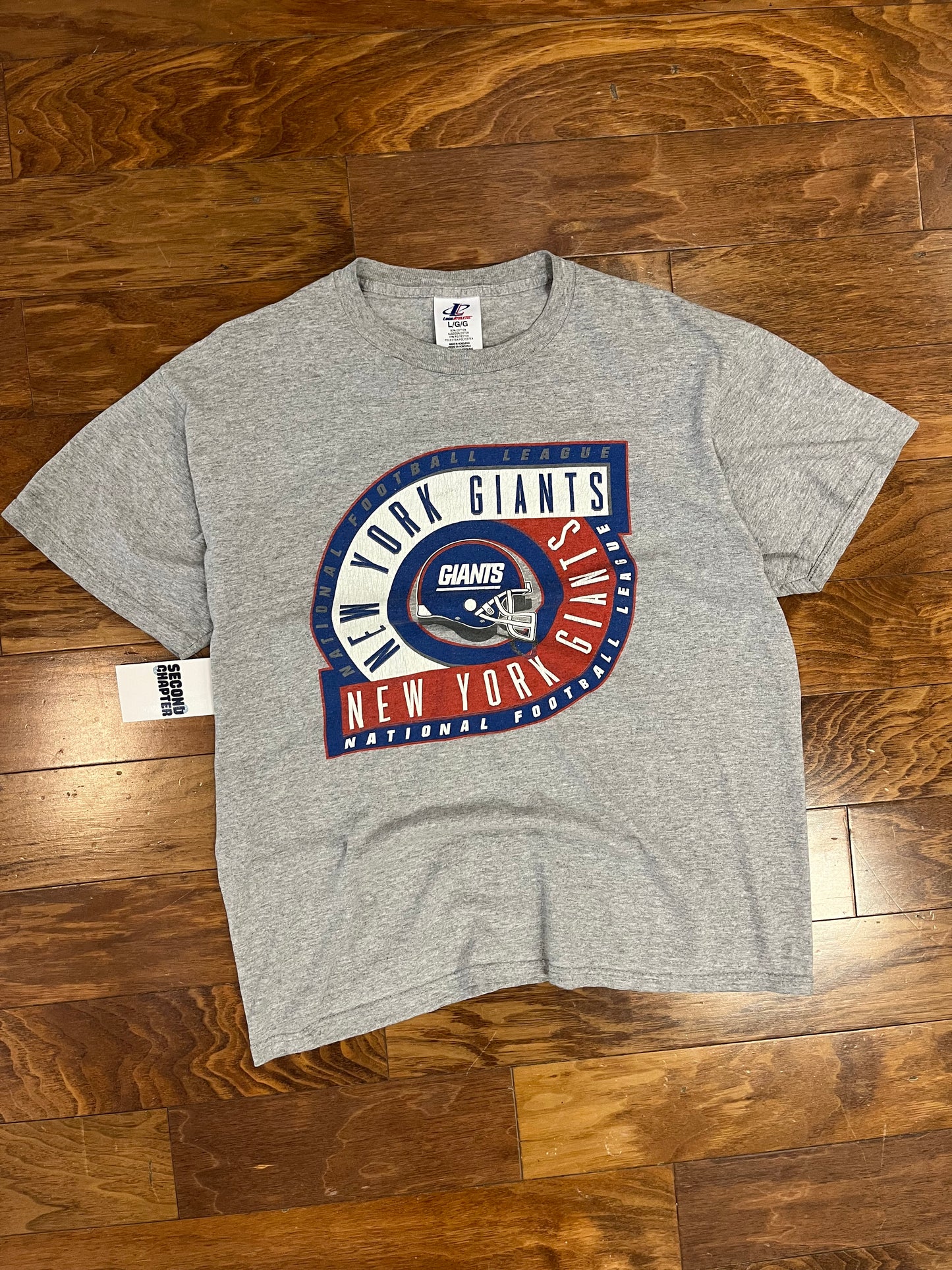 90s New York Giants Logo Athletic Grey Tee (L)