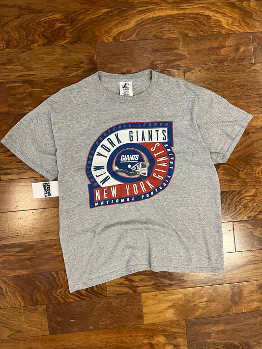 90s New York Giants Logo Athletic Grey Tee (L)