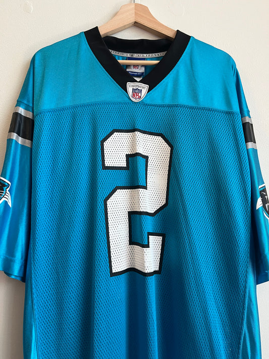 00s Carolina Panthers Jimmy Clausen #2 Blue Reebok Jersey (L)