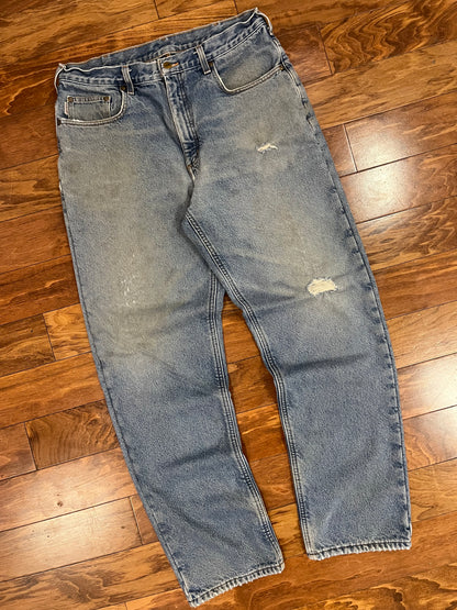 2015 Carhartt Blanket Lined Distressed Jeans (34 x 34)