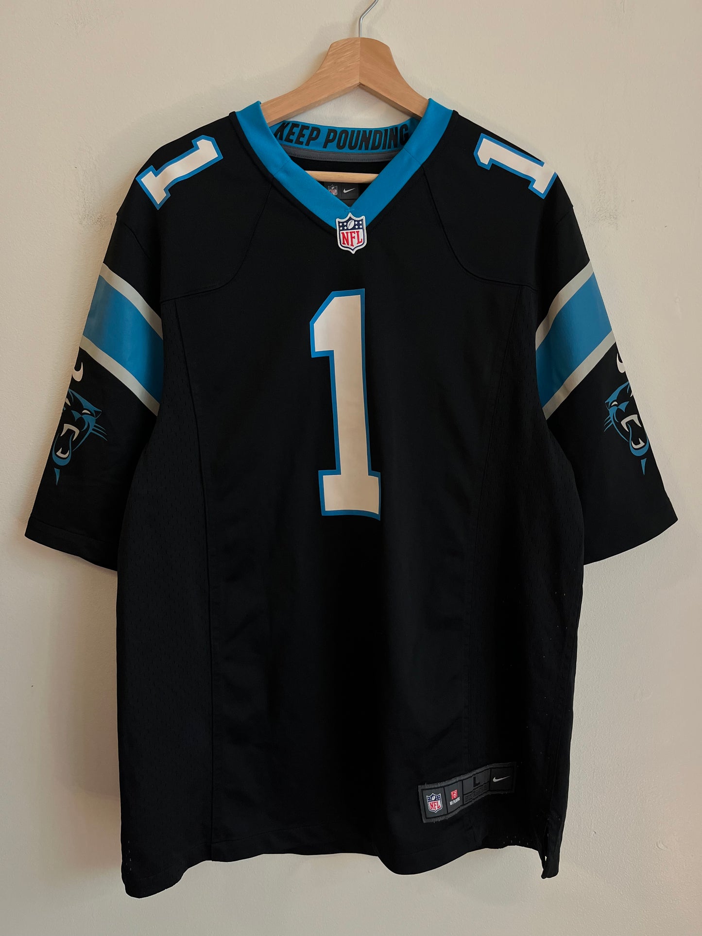 00s Carolina Panthers Cam Newton Nike Home Jersey (L)