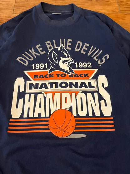 1992 Duke University NCAA Basketball National Champions Tee (L)