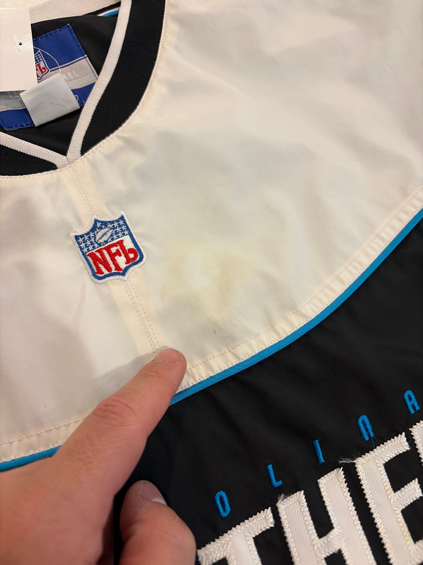 90s Carolina Panthers Reebok White & Black Windbreaker (L)