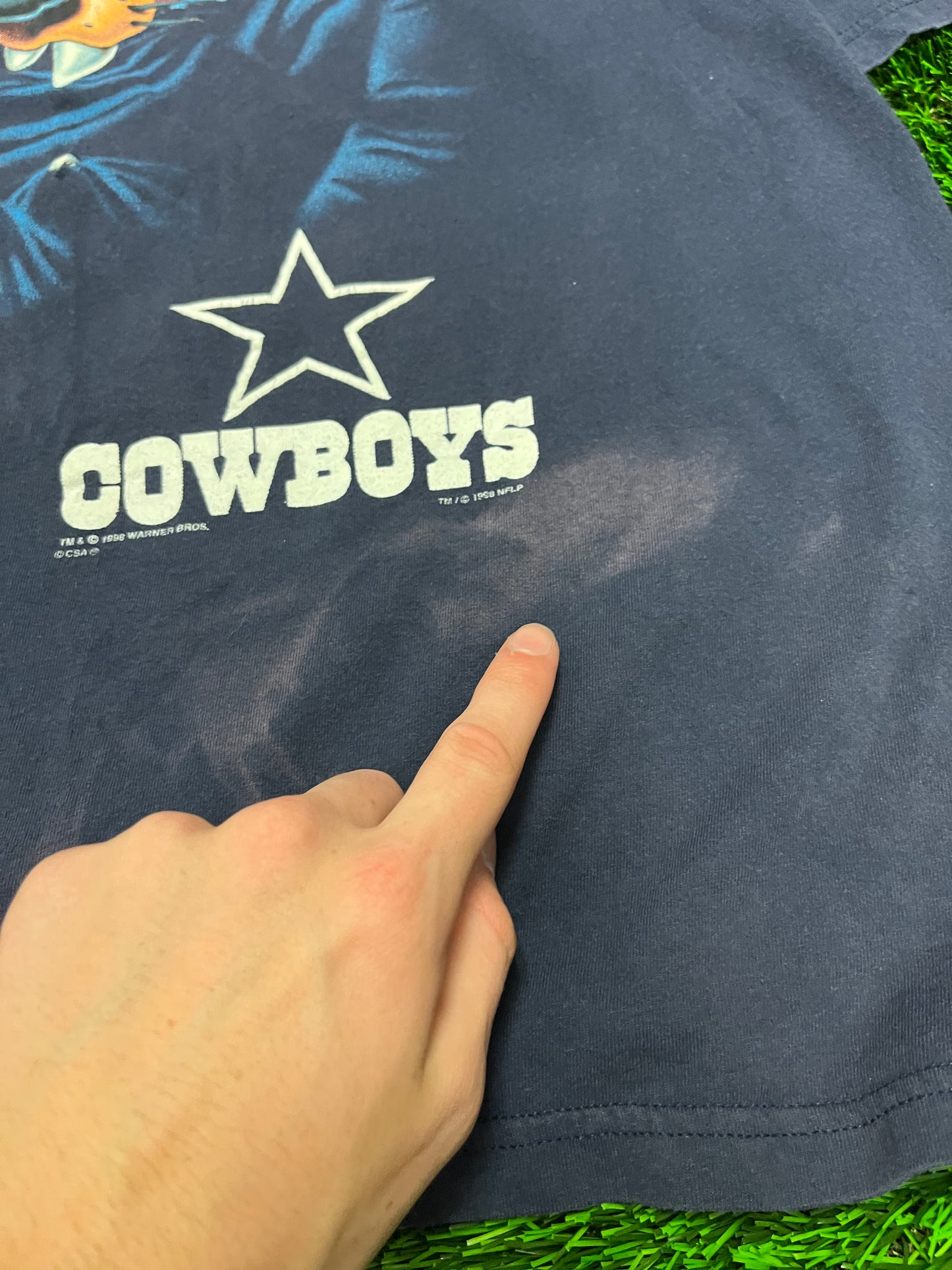 1998 Dallas Cowboys Taz Stained Faded Tee (XL)