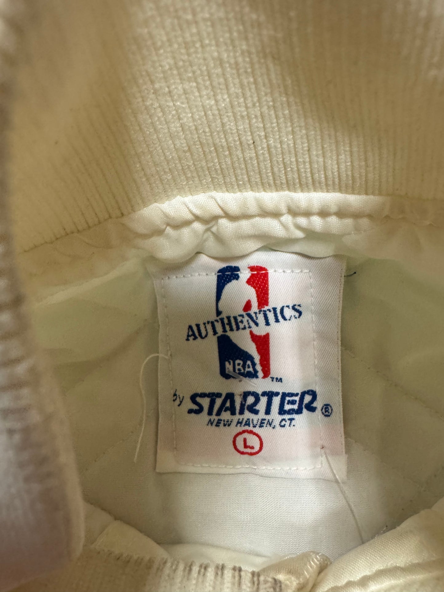 80s Los Angeles Lakers White Starter Satin Jacket (L)