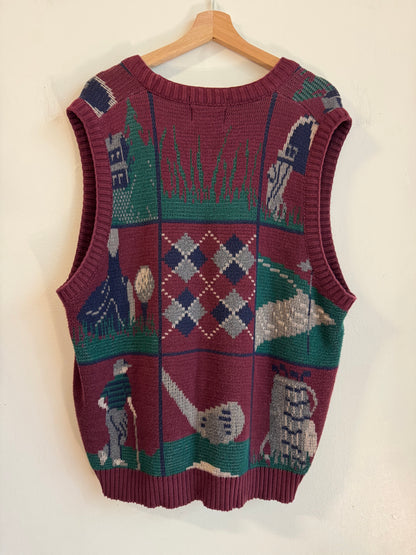 90s Isle of Cotton Golf Designed Vintage Sweater Vest (L)