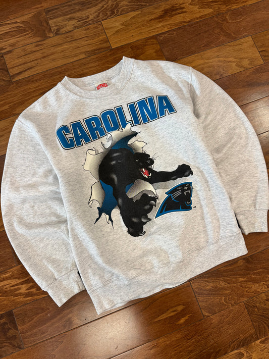 1993 Carolina Panthers Breakthrough Cat Graphic Vintage Crewneck (M)