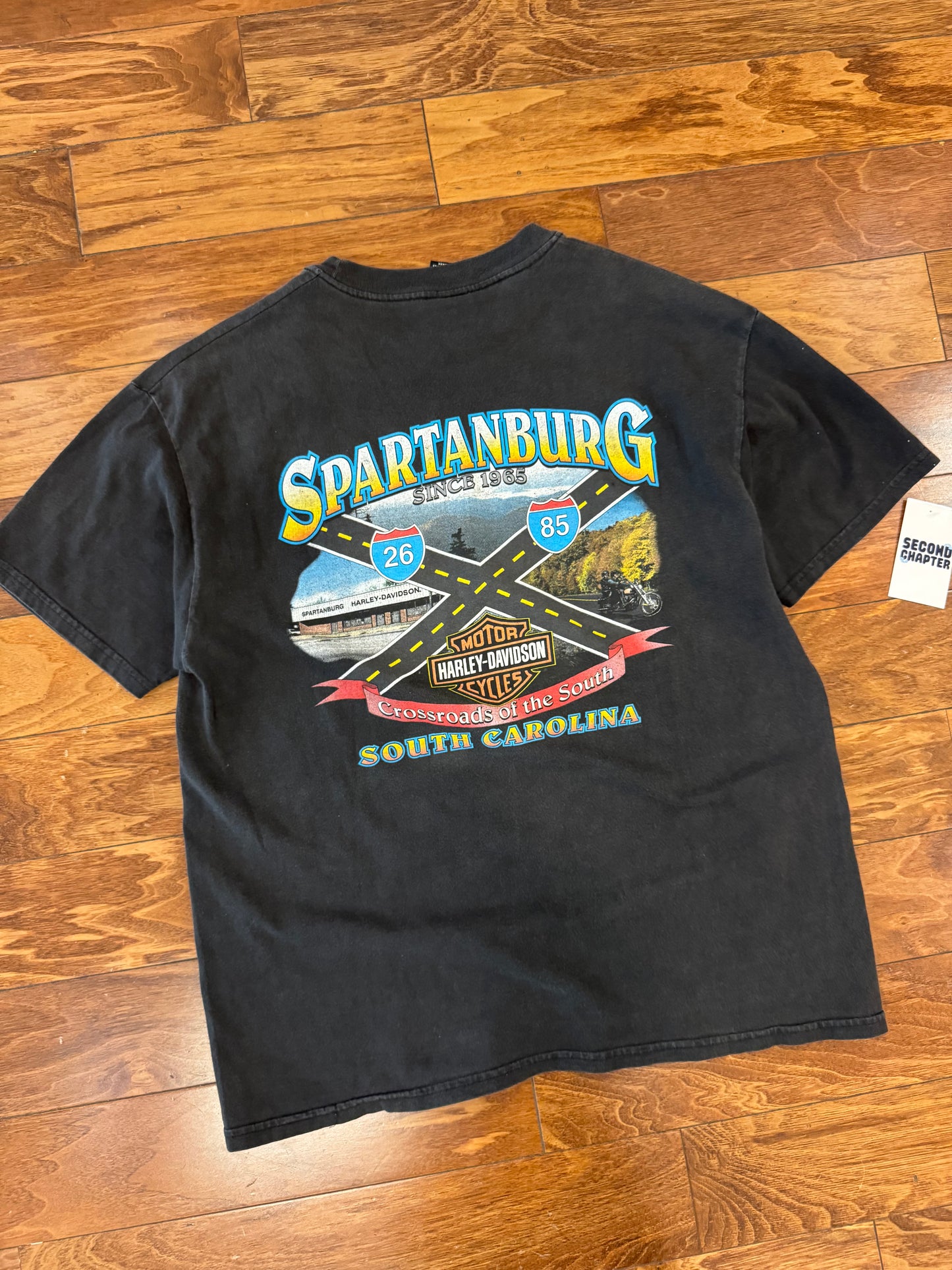 2000 Harley Davidson Flaming Eagle South Carolina Graphic Tee (L)