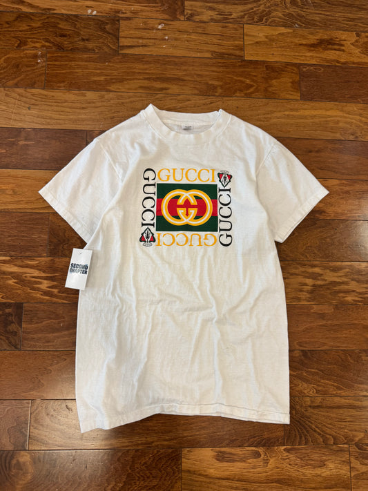 80s Gucci Bootleg White Tee (L)