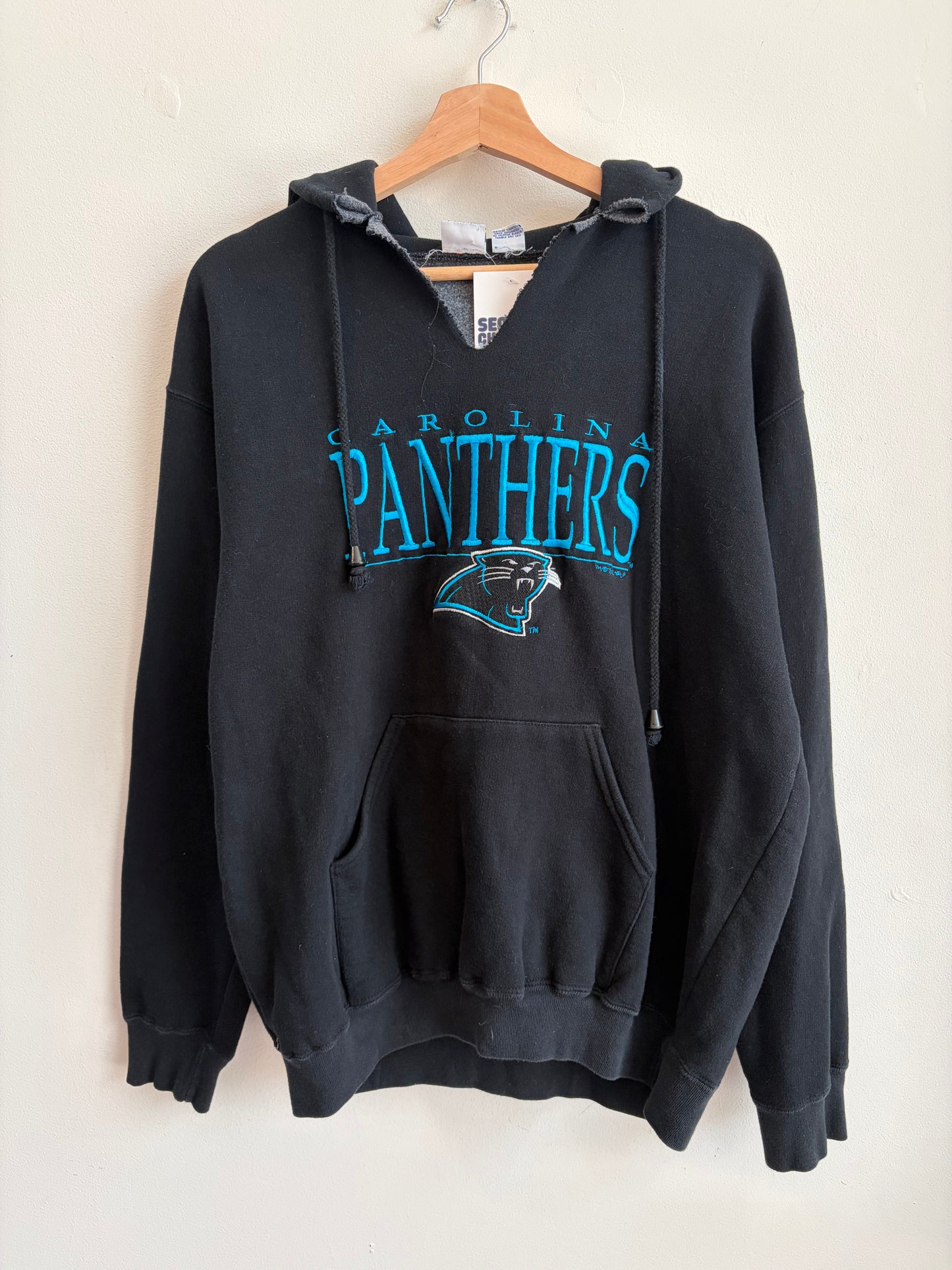 1996 Carolina Panthers True Fan Distressed Hoodie (L)