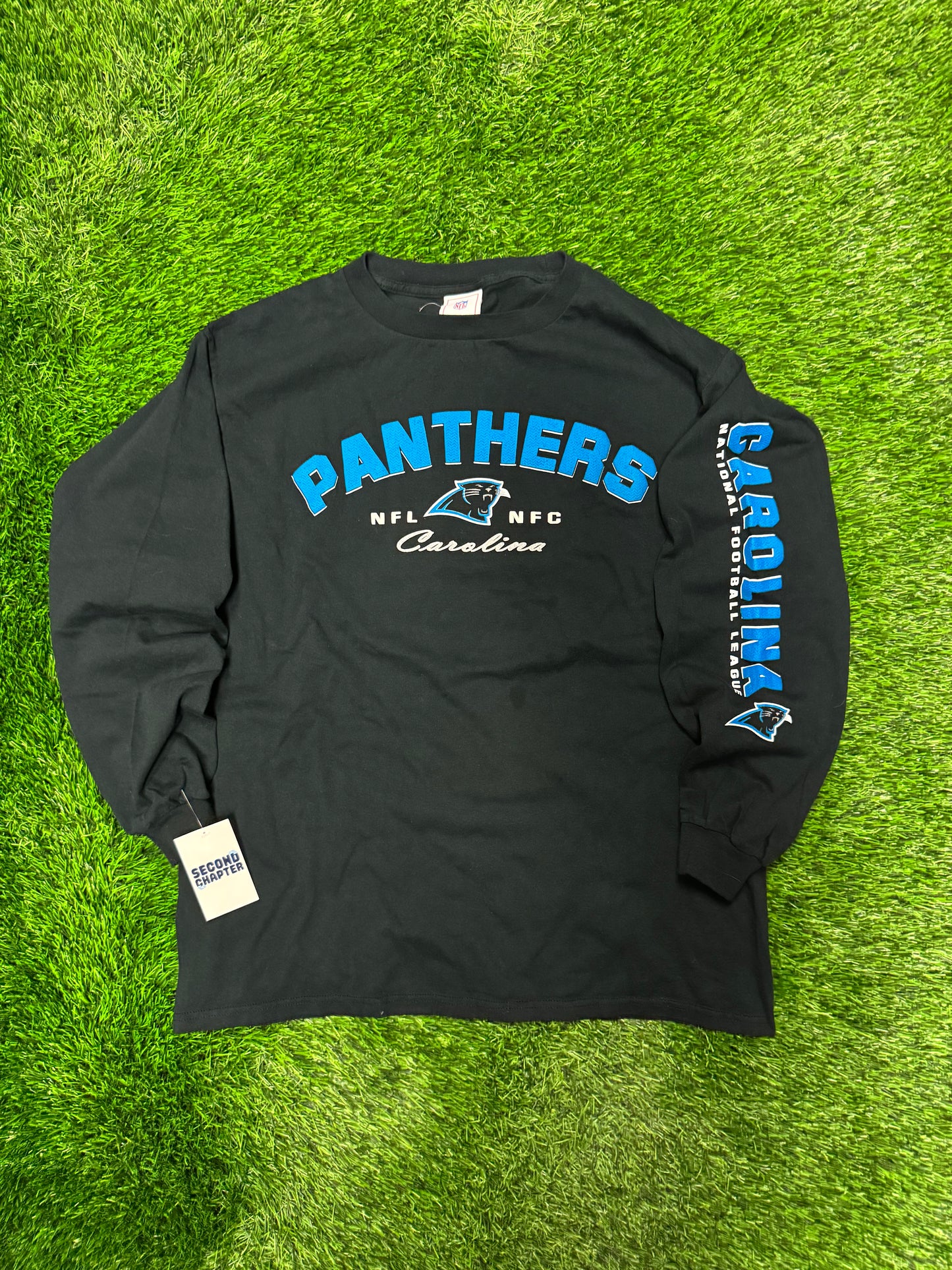 2003 Carolina Panthers Spell Out Long Sleeve Vintage Shirt (L)