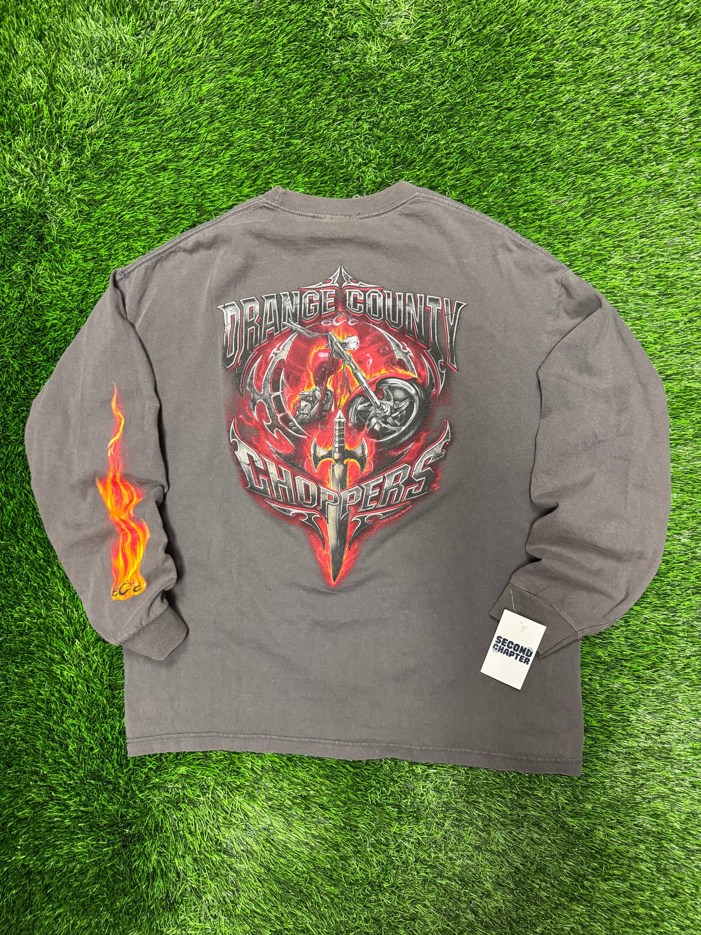 00s Orange County Choppers Vintage Flame Long Sleeve Tee (XL)