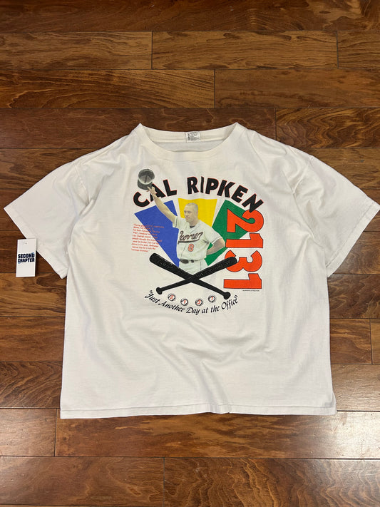 90s Cal Ripken Baltimore Orioles Ironman 2131 Games Tee (XL)