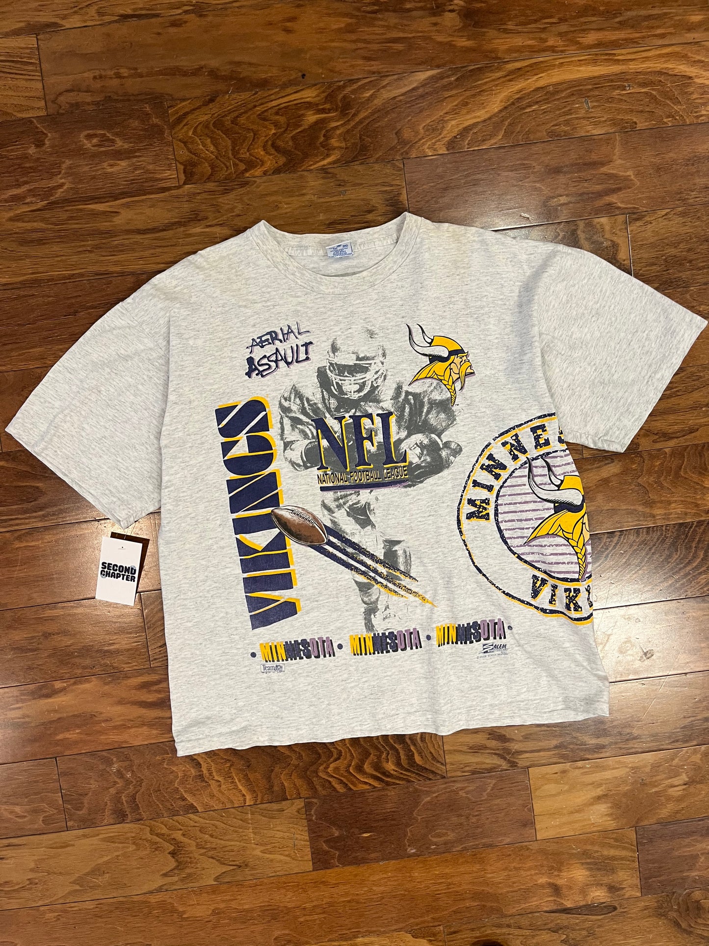 1991 Minnestoa Vikings NFL Wrap Around Graphic Tee (XL)