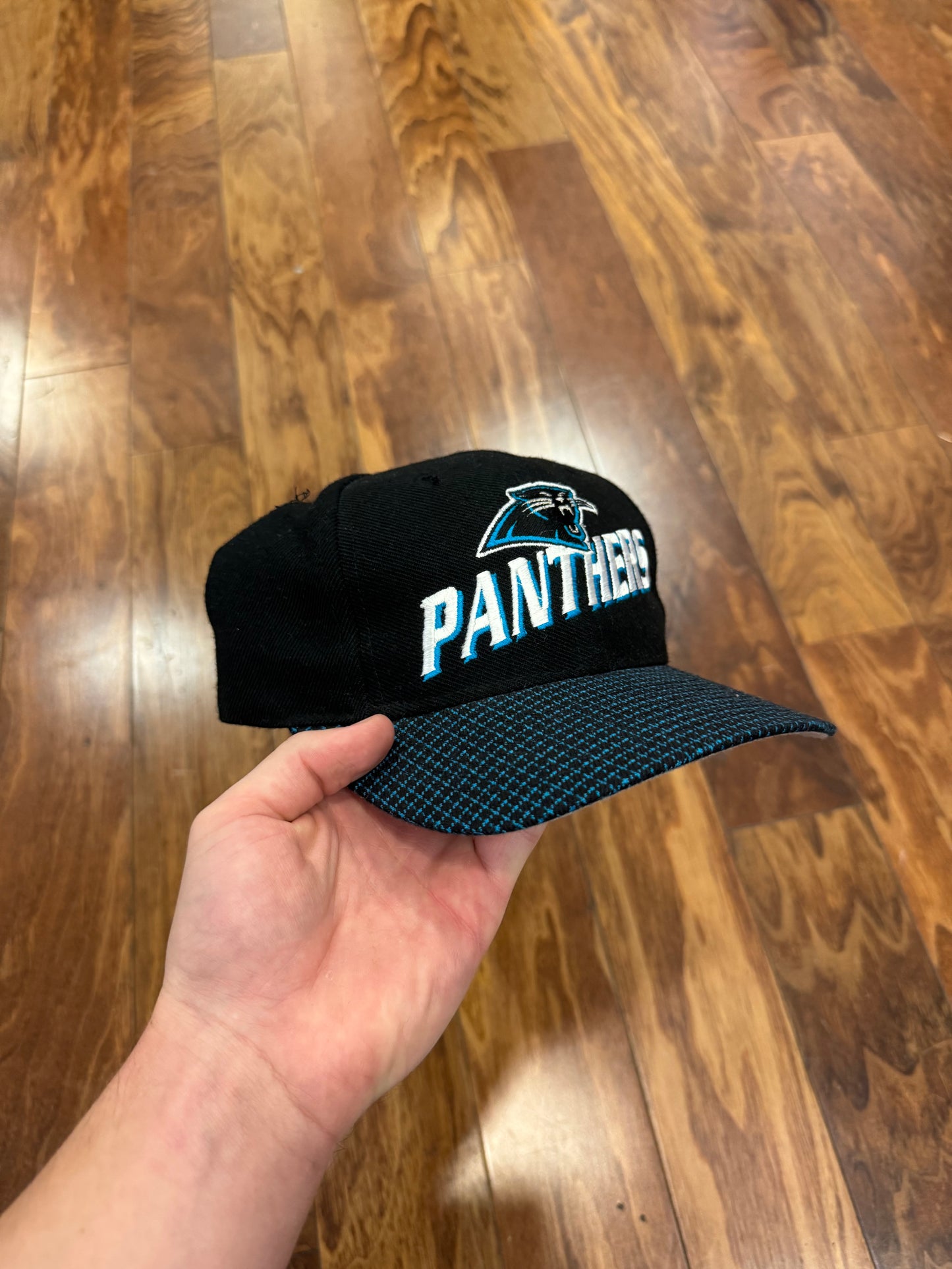 90s Carolina Panthers Logo Ahtletic Grid Hat (OS)