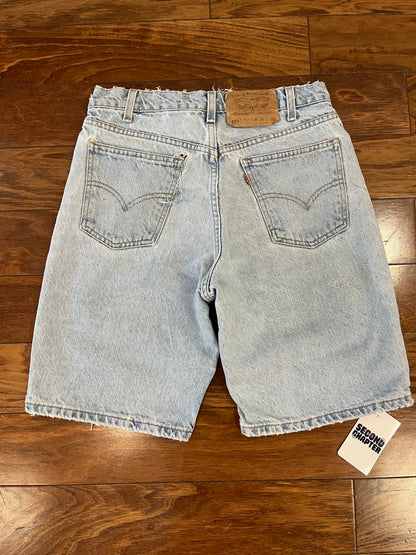 1996 Levi's 550 Orange Tab Distressed Jean Shorts (30)