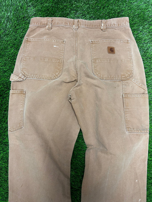 Carhartt Tan Paint Splatter Carpenter Pants (34 x 32)