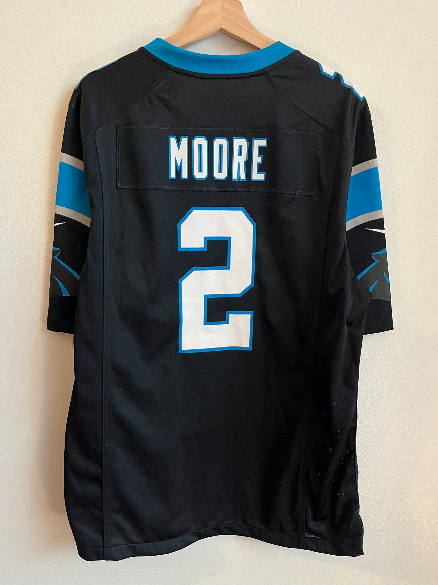 2021 Carolina Panthers DJ Moore Nike Home Jersey (M)