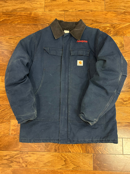 2001 Carhartt Faded Navy Adelphia Chore Jacket (XL)