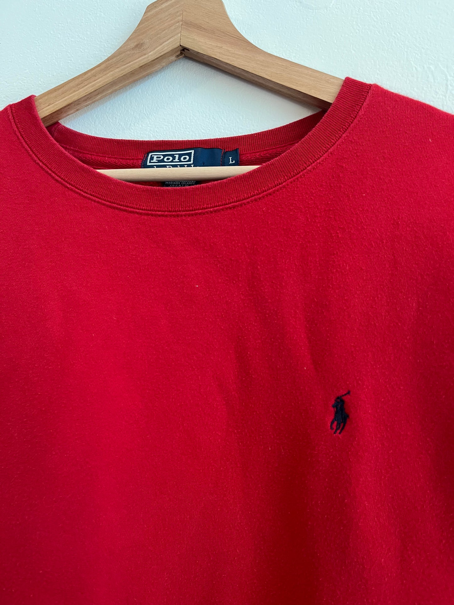 00s Polo Ralph Lauren Essential Red Crewneck (L)