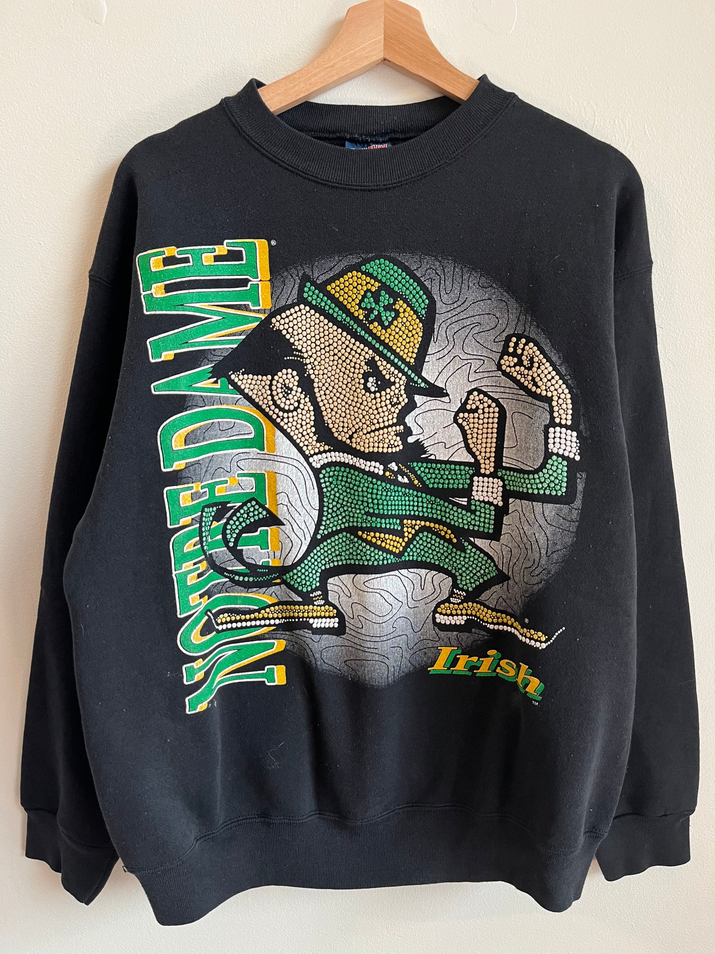 90s Notre Dame Savvy Big Graphic Crewneck (L)