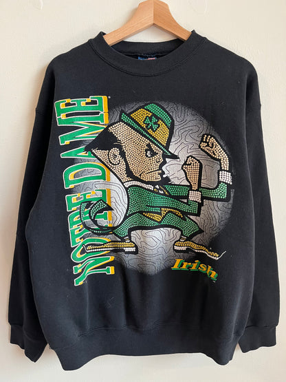 90s Notre Dame Savvy Big Graphic Crewneck (L)