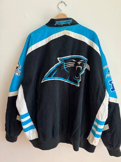 00s Carolina Panthers Embroidered Racing Jacket (XXXL)