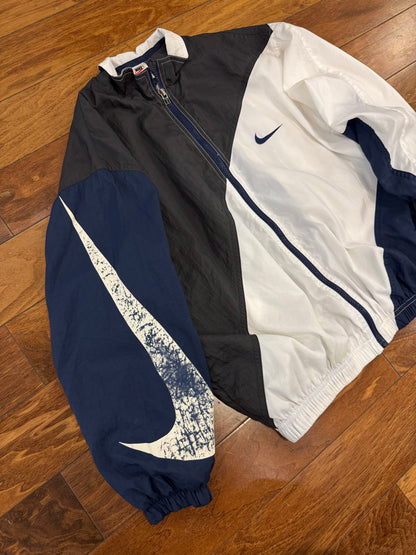 90s Nike Multi-Colored Big Swoosh Windbreaker (Youth L)