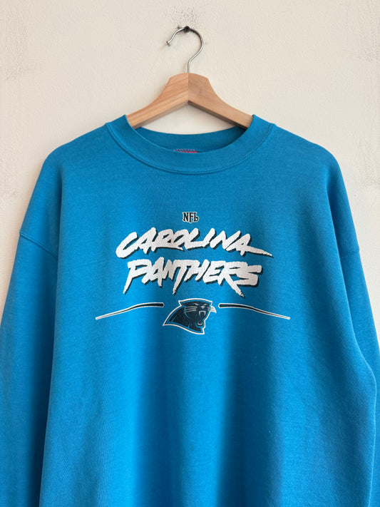 2003 Carolina Panthers Cat Scratch Faded Blue Crewneck (XL)