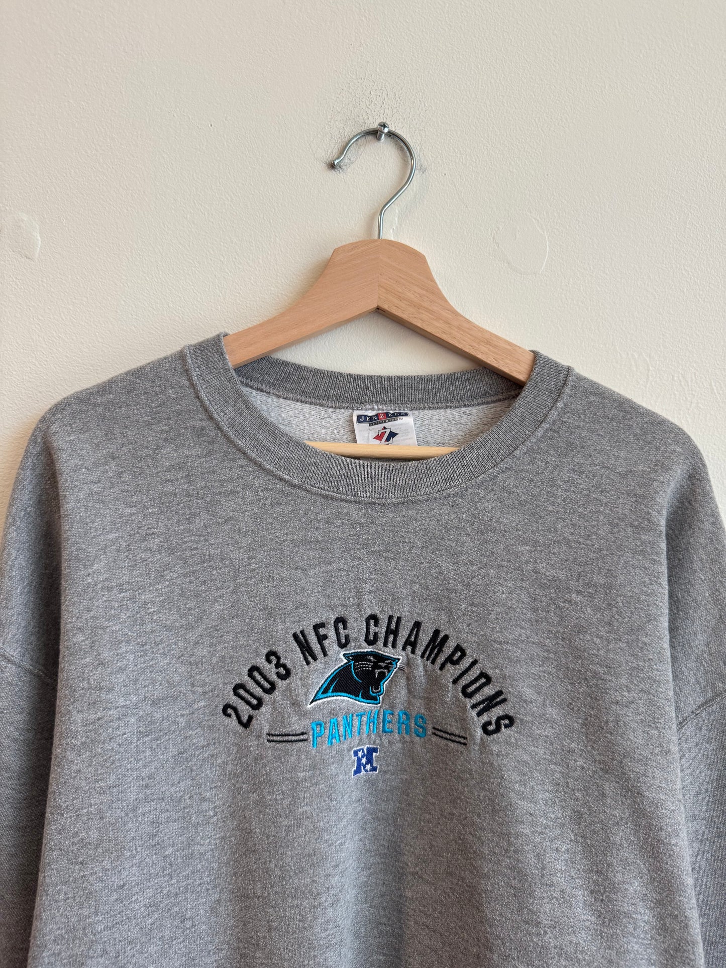 2003 Carolina Panthers Embroidered NFC Champions Crewneck (XL)
