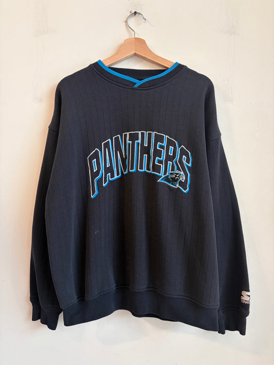90s Carolina Panthers Embroidered Starter Crewneck (L)