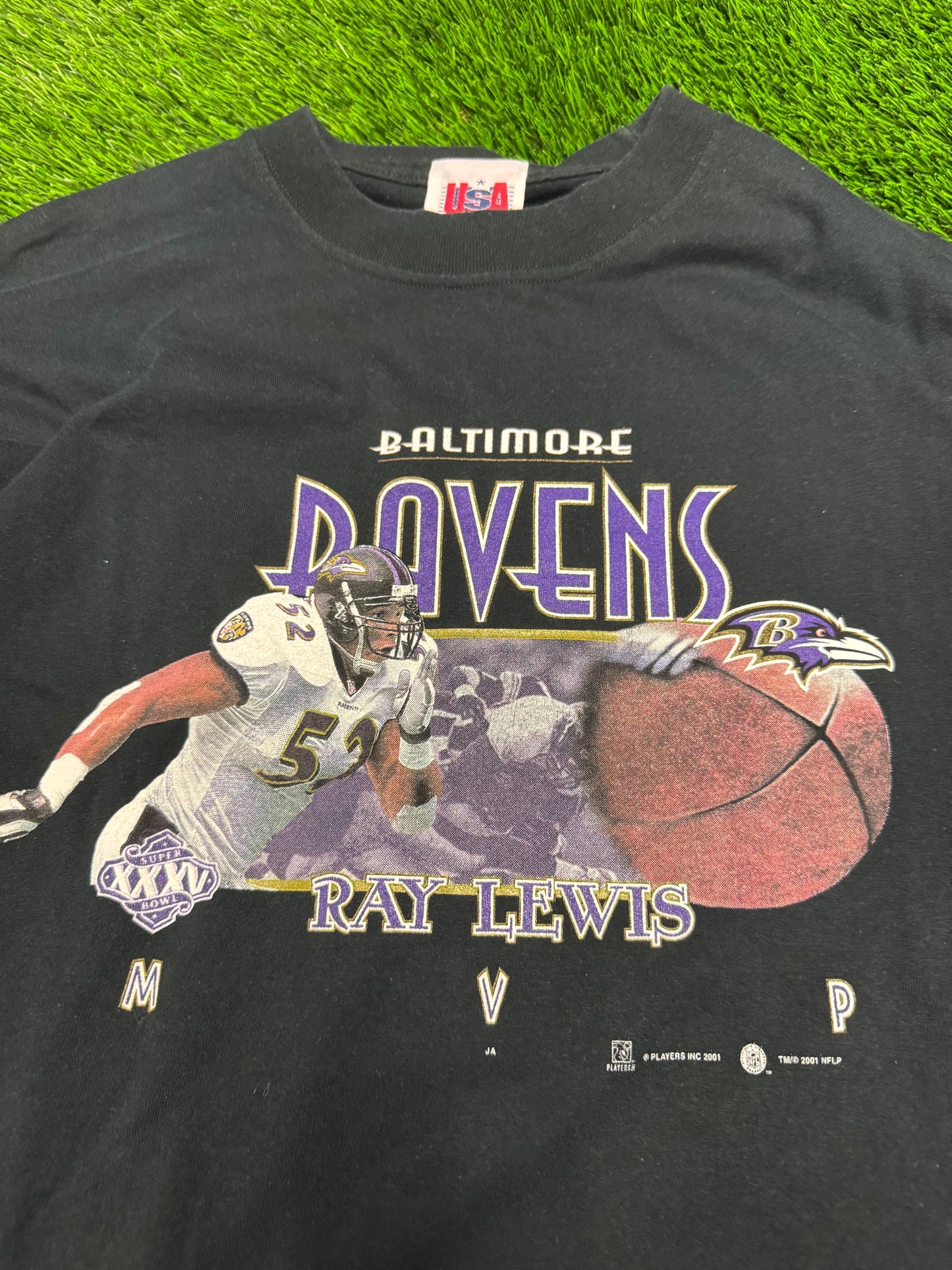 2001 Baltimore Ravens Ray Lewis Super Bowl Tee (XL)