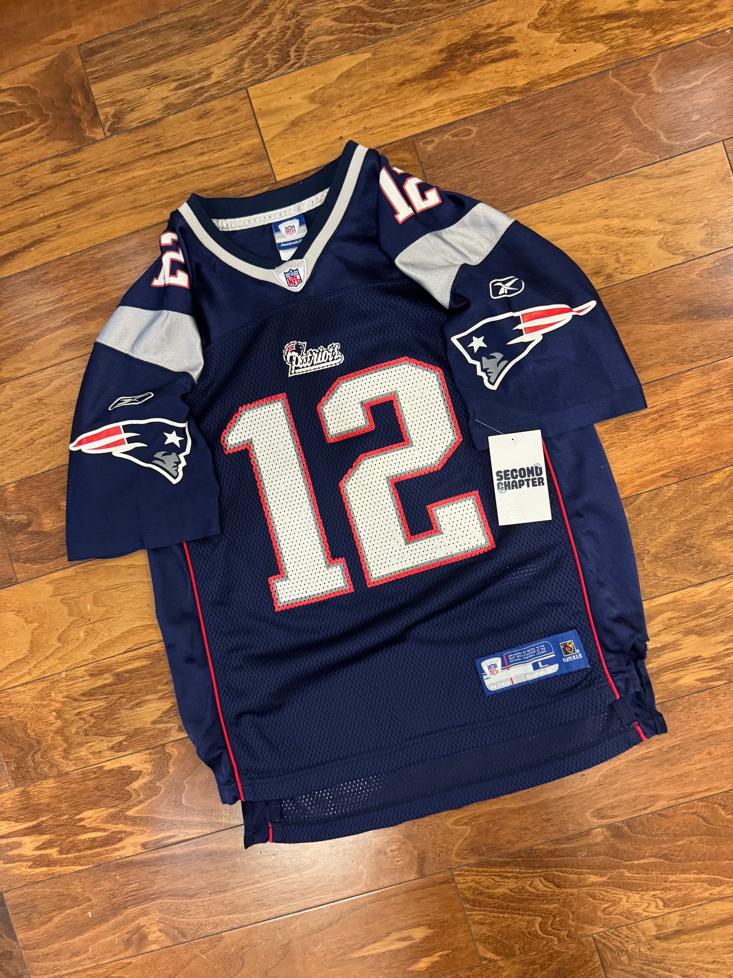 00s New England Patriots Tom Brady #12 Jersey (Youth L)
