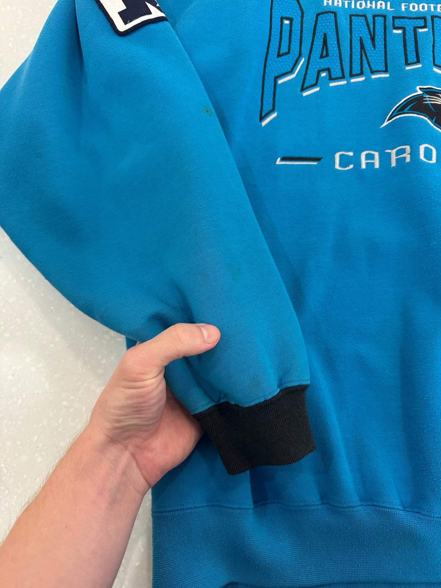 90s Carolina Panthers Blue Lee Sports Embroidered Crewneck (L)