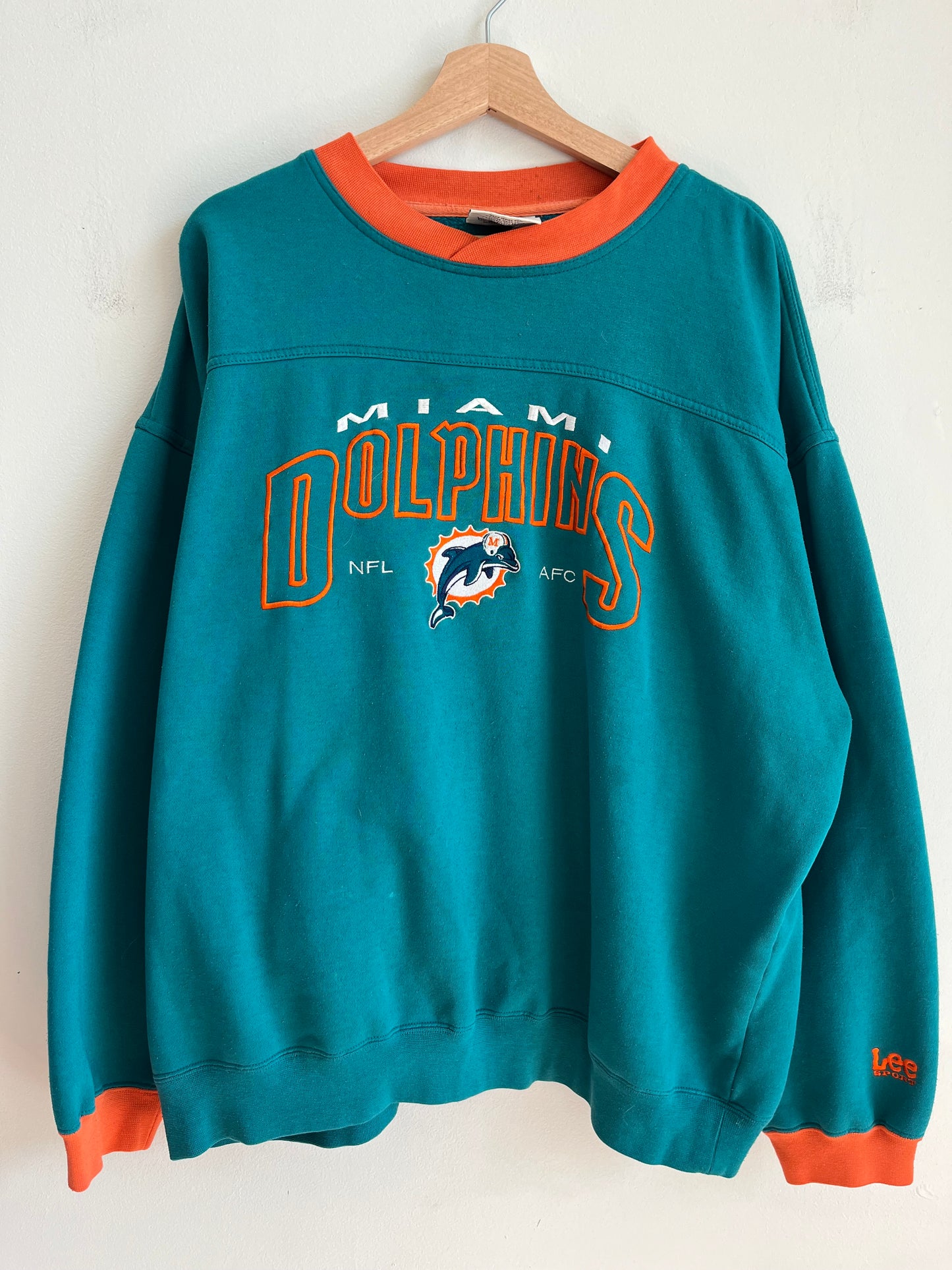 90s Miami Dolphins Embroidered Lee Sports Crewneck (XL)