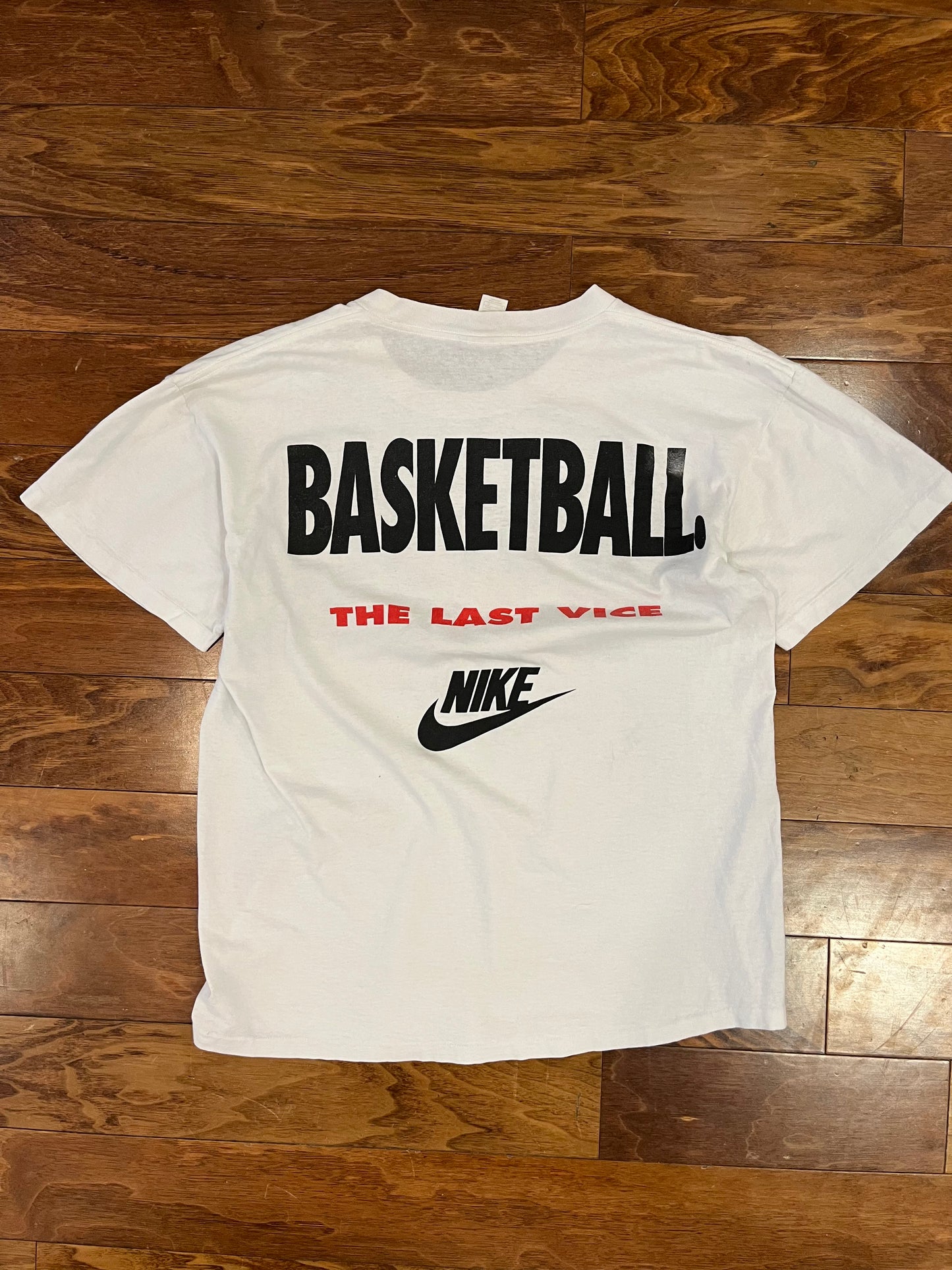 90s Nike "No Sex, Drugs, Rock & Roll" Rare Basketball Tee (L)