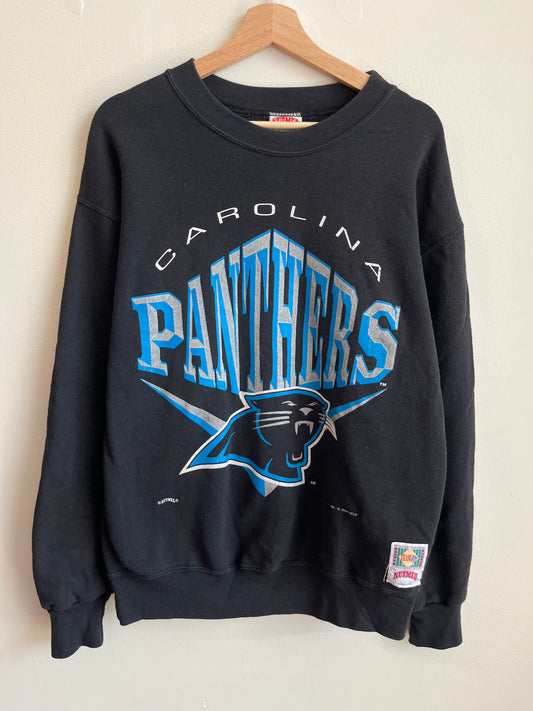 1994 Carolina Panthers Spell Out Nutmeg Black Crewneck (M)