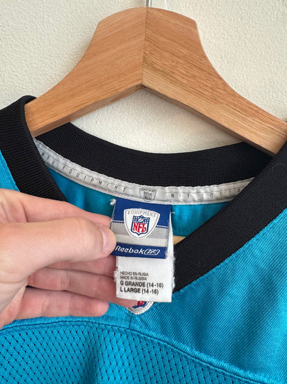 00s Carolina Panthers Jake Delhomme Blue Reebok Jersey (Youth L)