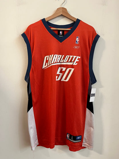 00s Charlotte Bobcats Emeka Okafor Orange Jersey (L)