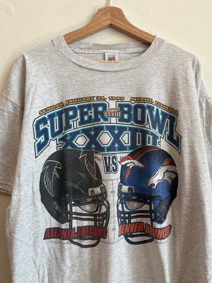 1999 Falcons vs Broncos NFL Super Bowl Tee (XL)