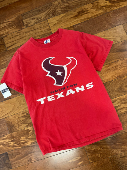 90s Houston Texans Spell Out Logo Athletics Tee (M)
