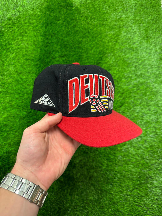90s Deutschland World Cup Soccer Apex Vintage Snapback Hat (OS)