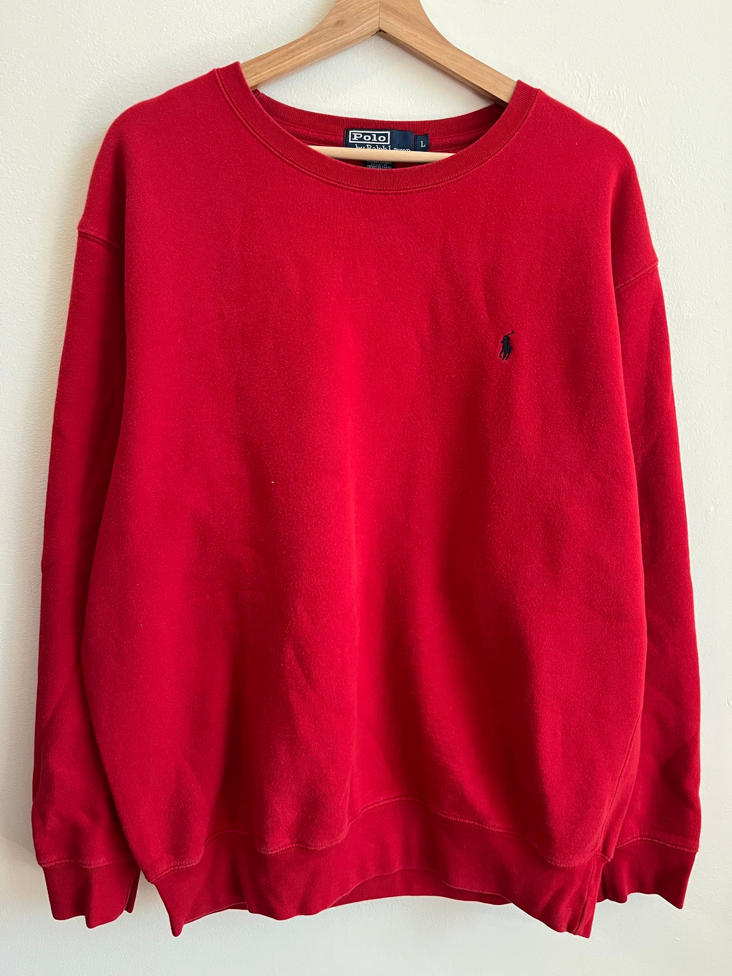 00s Polo Ralph Lauren Essential Red Crewneck (L)