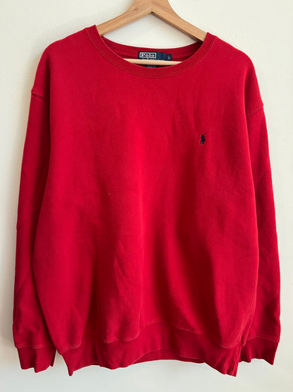 00s Polo Ralph Lauren Essential Red Crewneck (L)